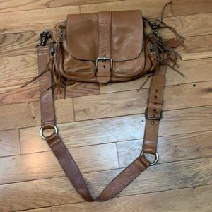 Roots leather bag